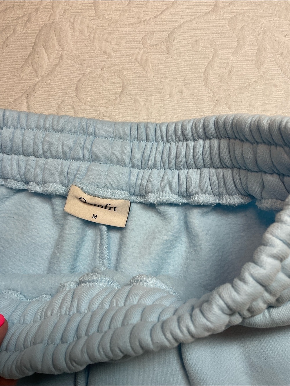 Comfrt Collection pastel Edit Light Blue Pastel Drawstring Lounge Shorts. Med - Picture 6 of 12